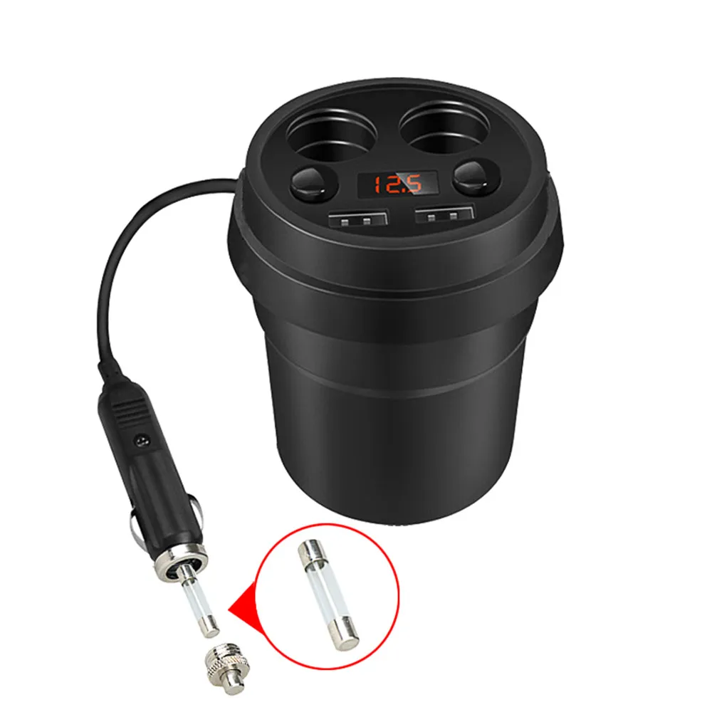 Автомобильное зарядное устройство 2 USB DC/5V 3.1A адаптер в виде стакана Разветвитель
