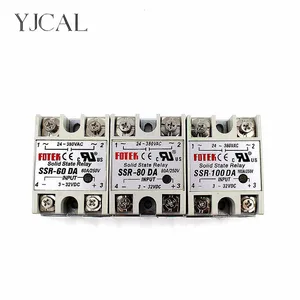 Твердотельное реле YJCAL SSR-60DA SSR-80DA SSR-100DA 60A 80A 100A 3-32 В постоянного тока на 24-380 В переменного тока SSR 60DA 80DA 100DA