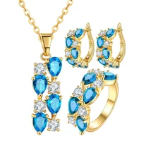 fym mona lisa 5 color crystal jewelry sets for women cz jewellery jewerly yellow gold color bridal wedding jewelry sets