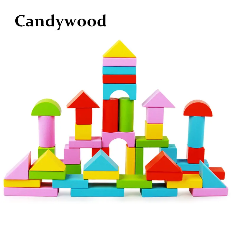 Candywood 50 шт Высокое качество цветные геометрические формы собранные строительные