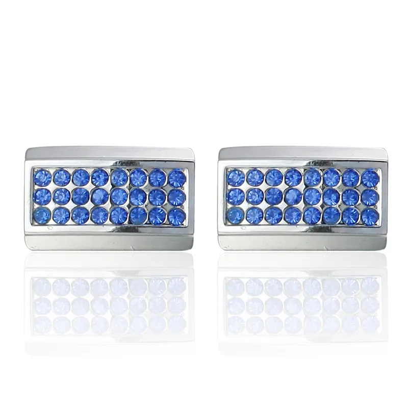 HYX Jewellery Новое поступление года синий кристалл бренд эмаль высокого качества Кнопка рубашка Запонки - Окраска металла: 3