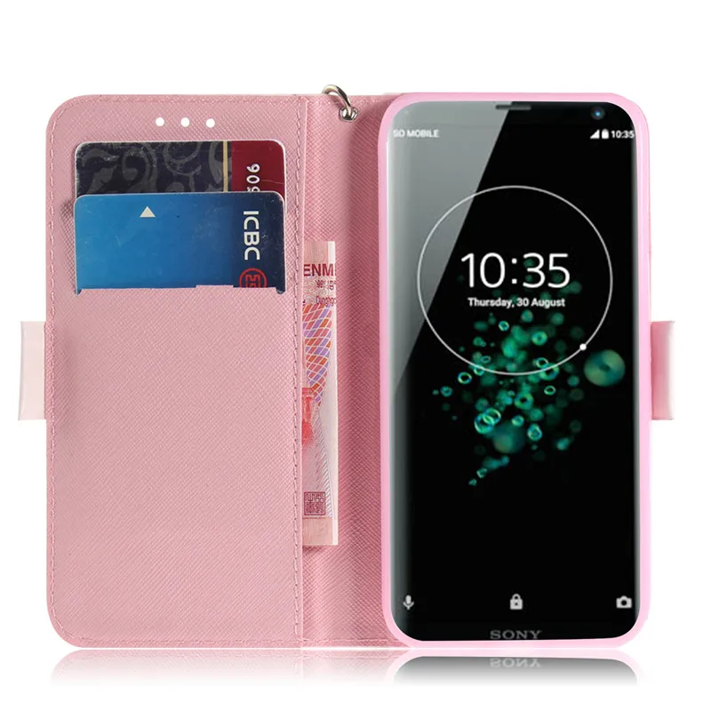Чехол для sony Xperia XZ3 роскошный 3D бабочка цветок PU кожаный кошелек Флип Магнитный