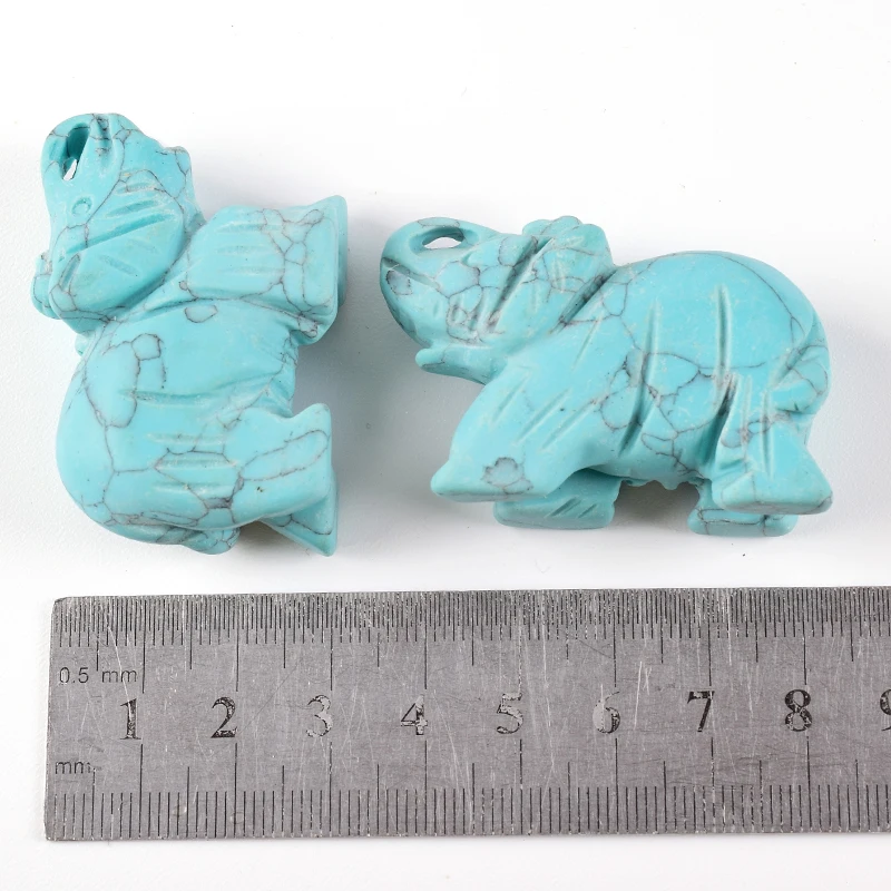 1 8 2 дюйма Бирюзовый слон фигурка ручной работы натуральный камень мини фигурки