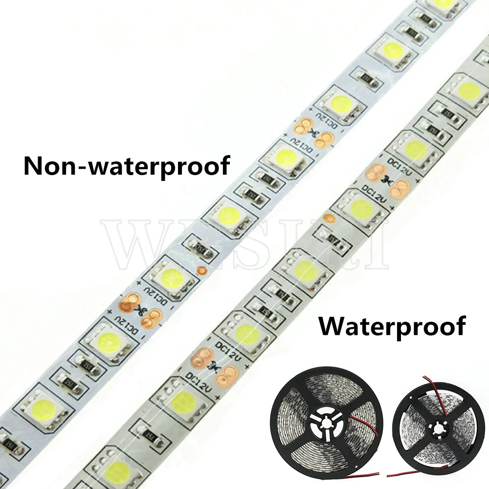 Светодиодные ленты DC12V 60 Светодиодный s/m 5 м/лот гибкий светодиодный свет RGB/RGBW красного, зеленого и синего цвета цвет: желтый, белый теплый белый холодный белый 5050 Светодиодные ленты