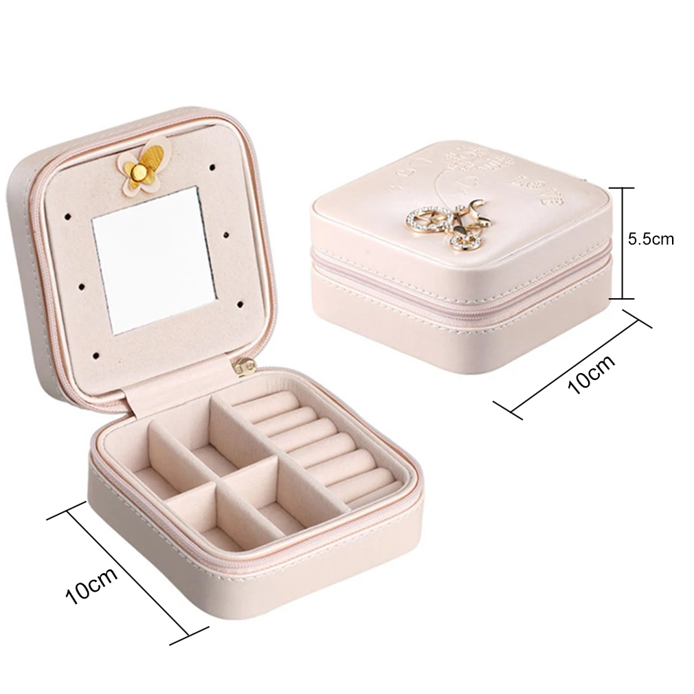 Маленькая дорожная портативная шкатулка для украшений из искусственной кожи