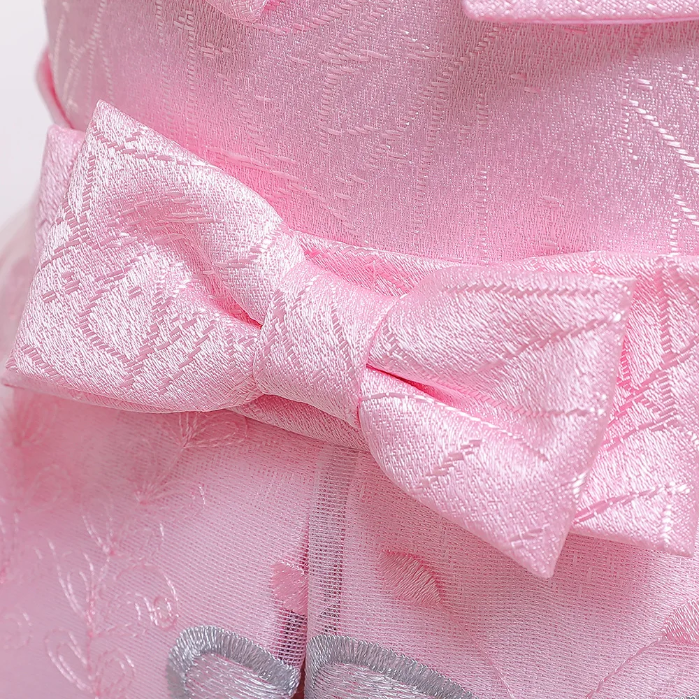 

Cute Pink Little Kids -3-10 Years for Birthday Party Dress Satin First Communion Dresses In Stock