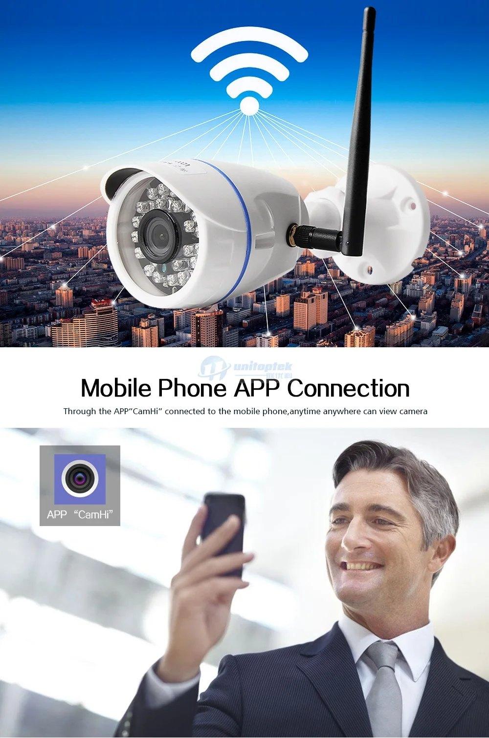 HD 720P 1080P Беспроводная ip-камера, Wi-Fi, уличная ONVIF CCTV видео, домашняя камера безопасности, цилиндрическая камера, TF слот для карт, приложение для ночного видения CamHi