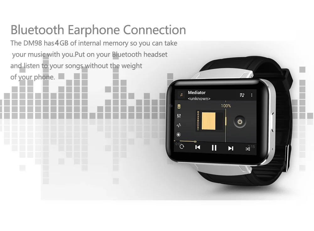 2,2 дюймов DM98 Android Смарт часы 3g WCDMA Bluetooth Smartwatch телефон 900 мАч батарея Носимых устройств MTK6572 двухъядерный gps Wifi