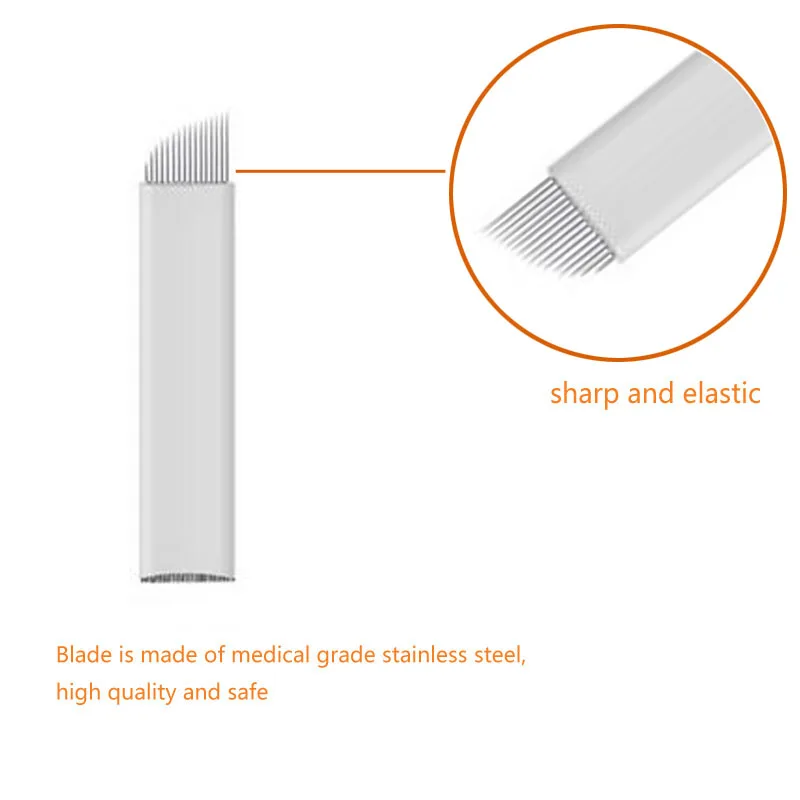 Татуажные иглы для перманентного макияжа лезвия тату 100 шт. 19Pin 3D вышивка бровей