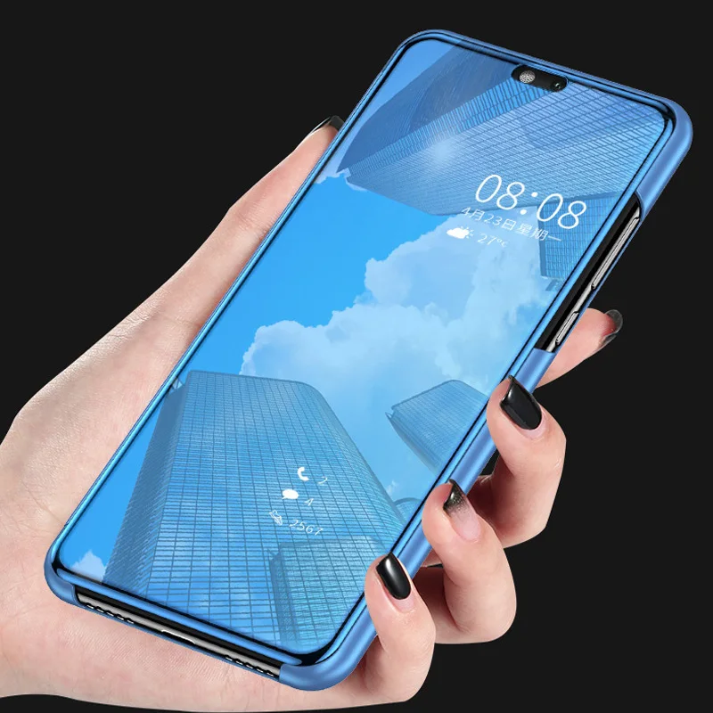 Смарт-зеркало окном View Cover для huawei P Smart задняя крышка ясно откидная |