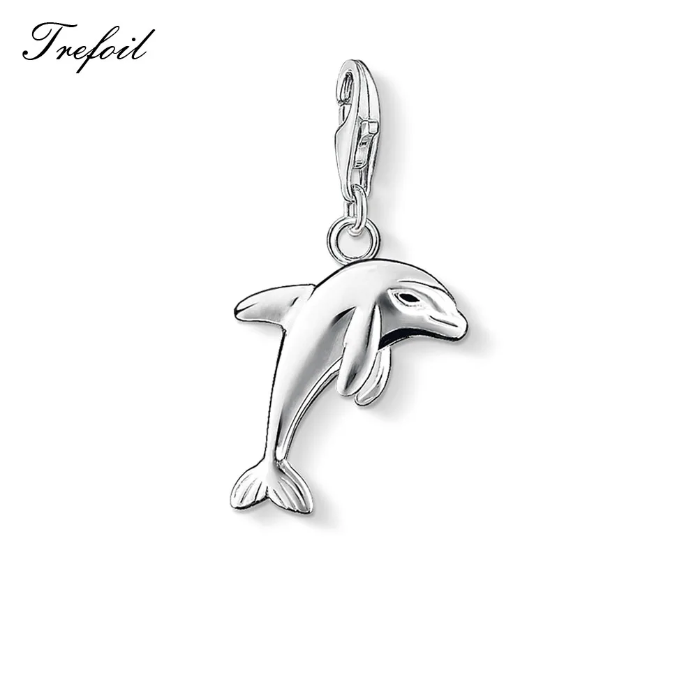 Амулеты Orca Whale Dolphin Koi Shark подвеска, модное ювелирное изделие 925 пробы Серебряный трендовый подарок для женщин и мужчин браслет ожерелье - Окраска металла: Dolphin