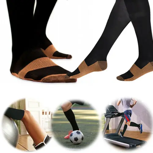 5 пар мужской медный компрессионный рукав на ногу Подошвенный Фасцит боль в