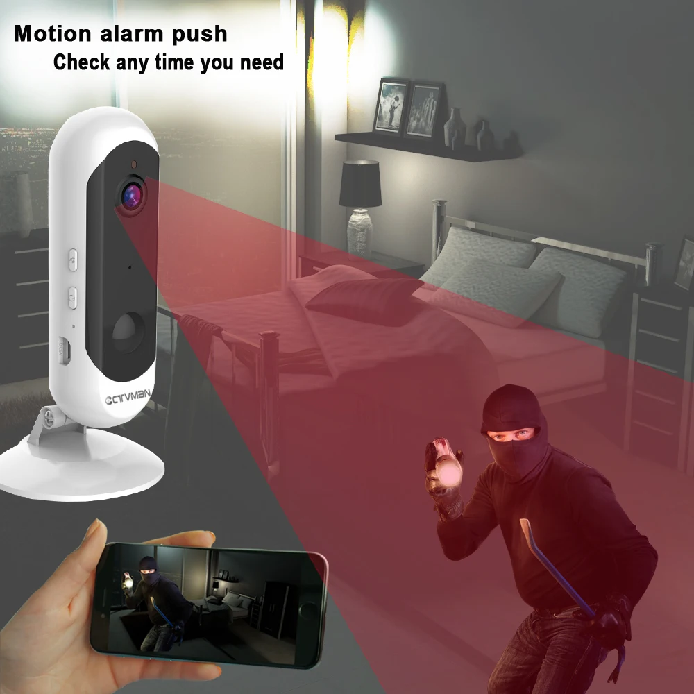 CTVMAN 1080 P/720 P WIFI батарея камера домашняя беспроводная ip 2MP питание от аккумулятора