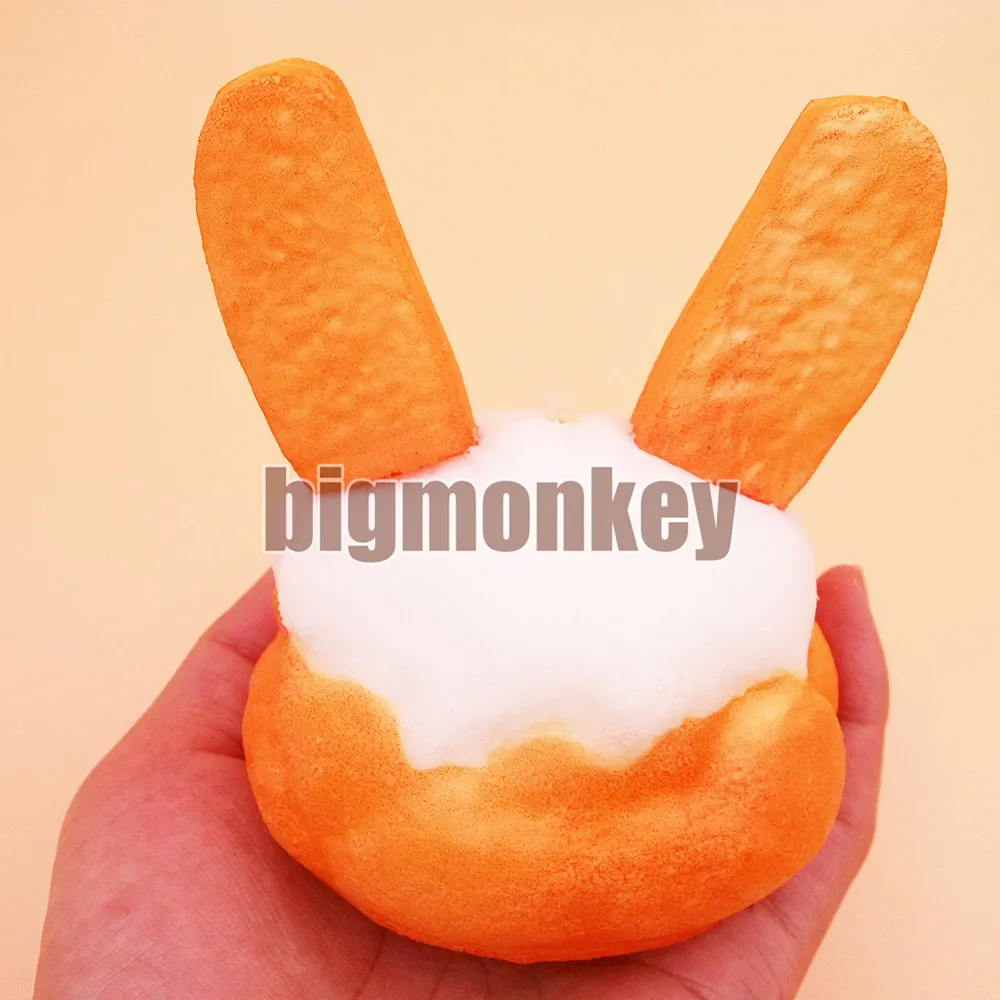 Новый Милый Кролик длинные уши слоеный PU Jumbo 10 см медленно поднимающийся мягкий