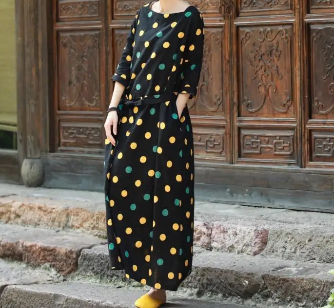 2020 Original beautiful cotton pot printing women's Dress Female Dresses 18061-52 Женская одежда