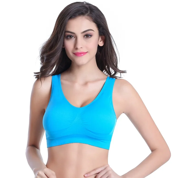

Sexy Women Breathable comfortable Fitness Bust Cotton Sport Bra big size insert padded cup push up bra Spring autumn sleep bra