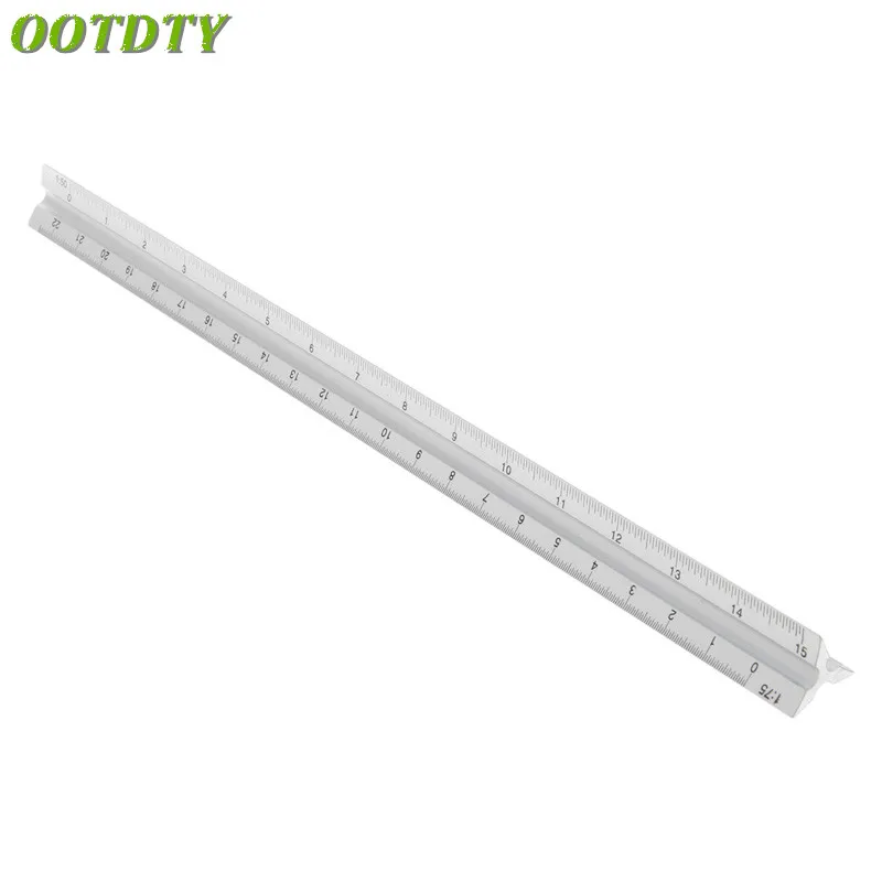 

OOTDTY 30cm Aluminium Metal Triangle Scale Architect Engineer Technical Ruler 12