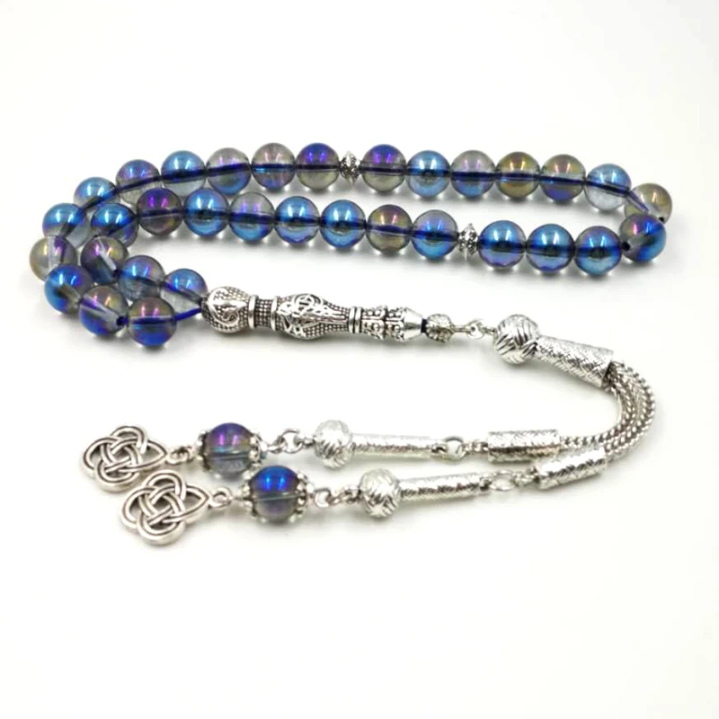 

Blue crystal Tasbih 5A quality prayer beads islamic rosary bracelets Muslim women Eid gift ramadan turkish fashion Jewelry