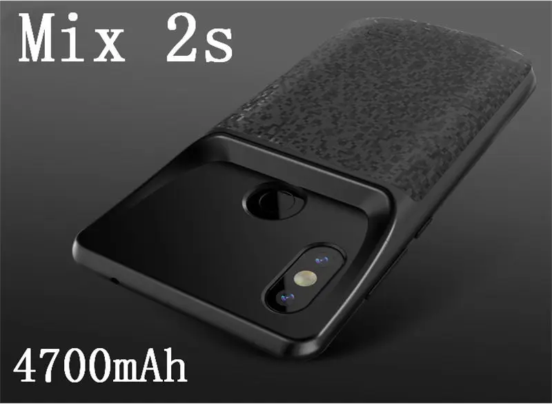 For Mi Mix2s Black Extpower 4700 мАч противоударный чехол для зарядного устройства для Xiaomi Mix2 2s Внешний чехол резервный внешний аккумулятор Зарядка чехол для Xiaomi A2 - Цвет: For Mi Mix2s Black