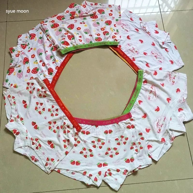 

(6 Pieces/lot) 100% Cotton Girls Strawberry Underwear Children Briefs Baby Girls Lovely Cute Panties Kids Underwear Christmas