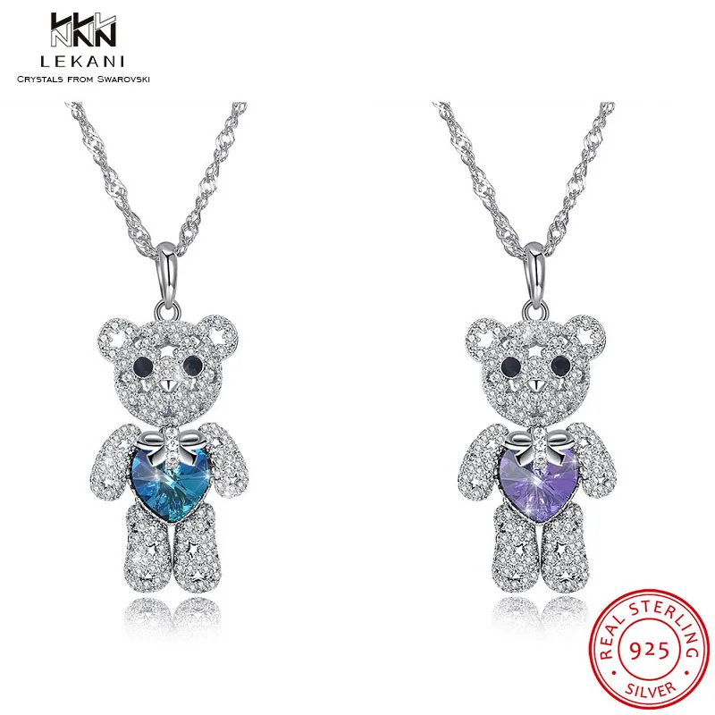Женское Ожерелье с кристаллами Swarovski LEKANI двухцветное ожерелье милым медвежонком