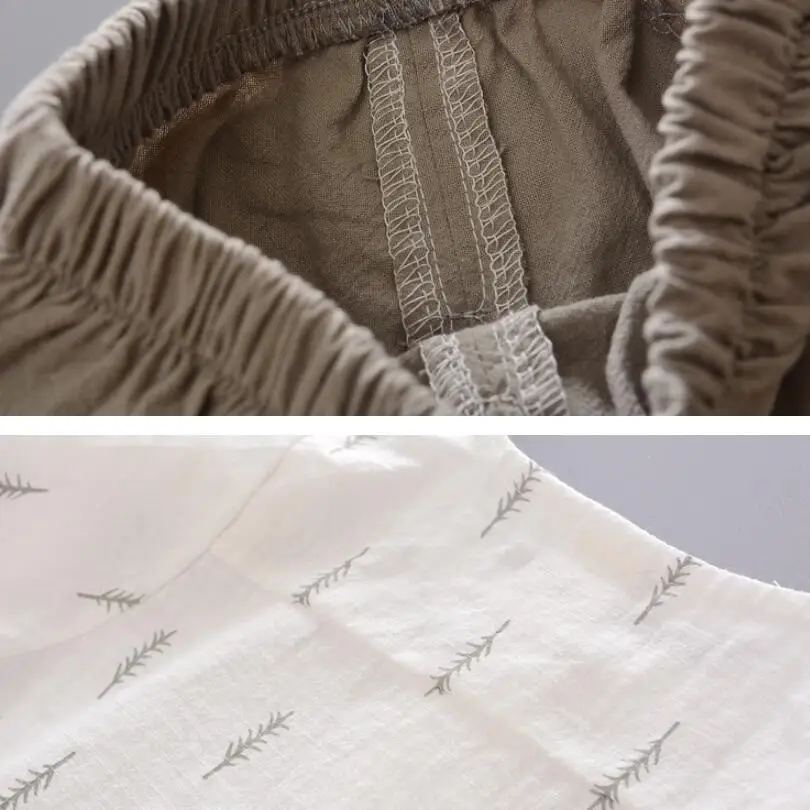 Рубашка с коротким рукавом и шорты для мальчиков из хлопка льна | Детская одежда