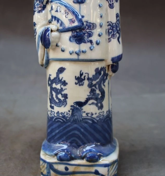 Старая китайская династия синий и белый фарфор Дракон Императорский император