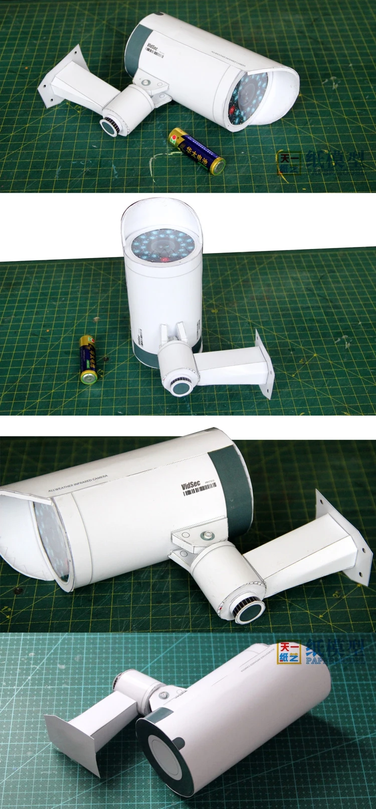 Камера видеонаблюдения 3d модель из бумаги пазл 1:1 ручная работа DIY стерео