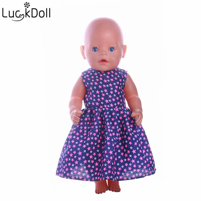 LUCKDOLL фиолетовое и синее платье для 18 дюймов американские кукольные аксессуары