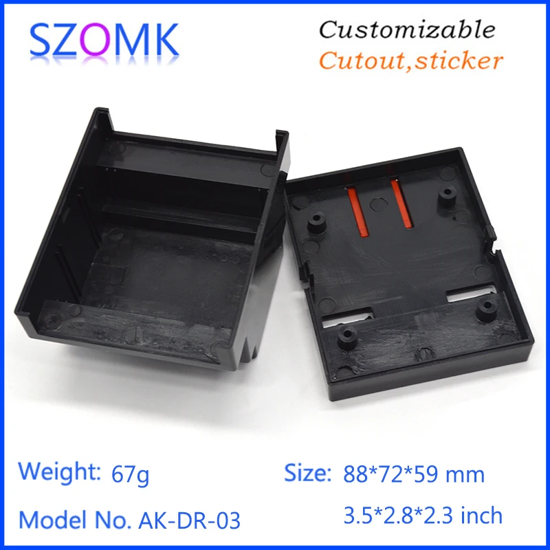 Пластиковый корпус для din рейки elctronics пластиковый чехол оборудования 88*72*59