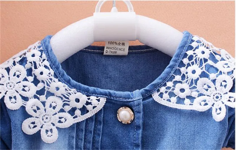 BibiCola/сезон лето Лидер продаж Детское платье для девочек из джинсовой ткани с