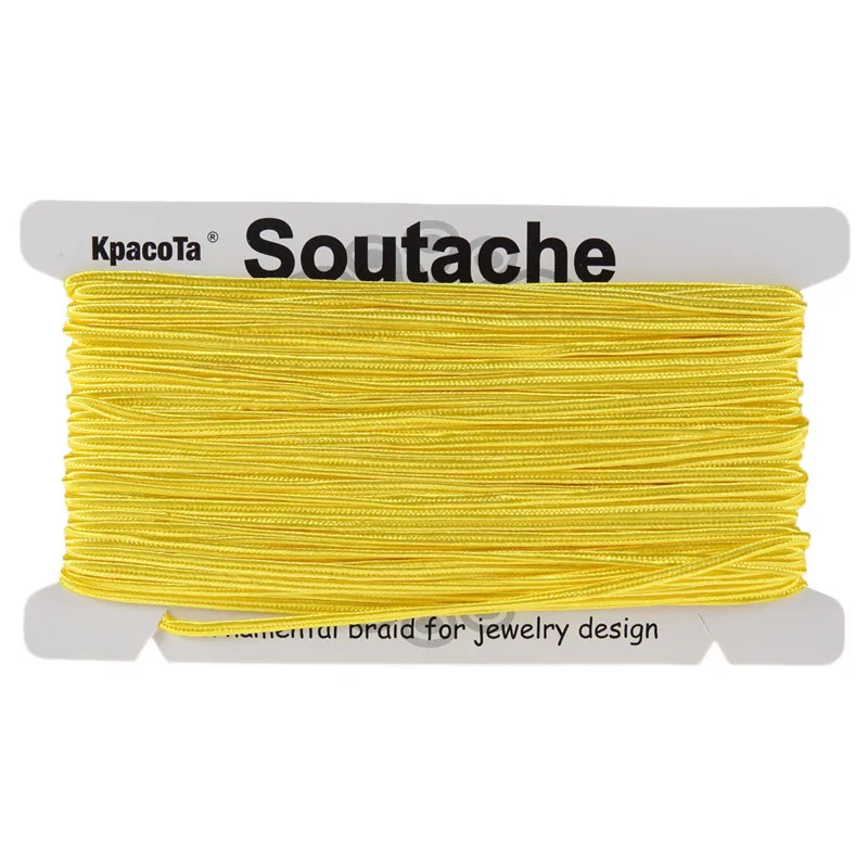 light yellow KPacTa несколько цветов 34 ярда(31 м) 3 мм ширина китайский узел Soutach цвета нейлоновый шнур DIY ювелирные изделия ручной работы плетеный материал - Цвет: light yellow