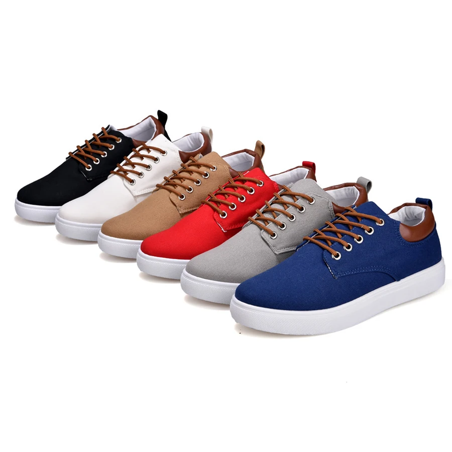 Comfortable Men Casual Shoes Breathable Canvas For Man Lace up 2018 New Mens Sneakers Brand Plus Size 46 47 | Обувь
