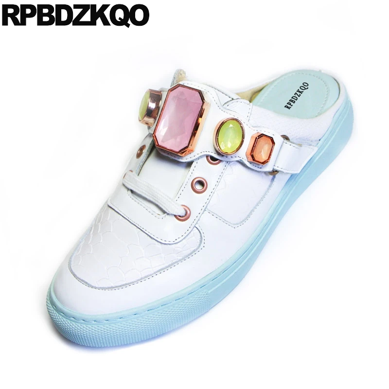 кристалл горный хрусталь мода белый Широкая посадка Женская обувь домашние