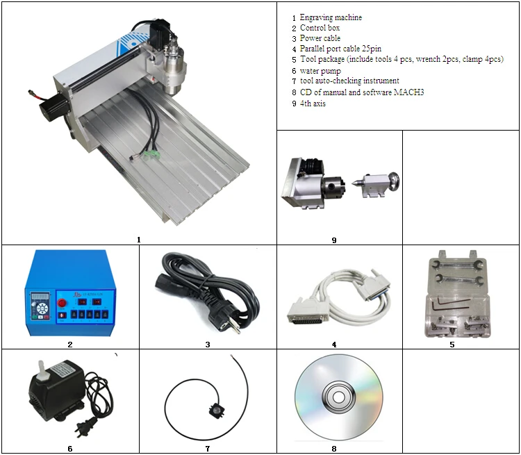 LY CNC 6090V 2.2KW 4 axis mini router VFD control box grinder | Инструменты