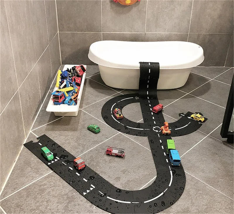 DIY ПВХ сплайсинг детский игровой коврик автомобиль трек шаблон обучение по головоломкам игрушка скандинавском стиле детская комната украшение пол ковер