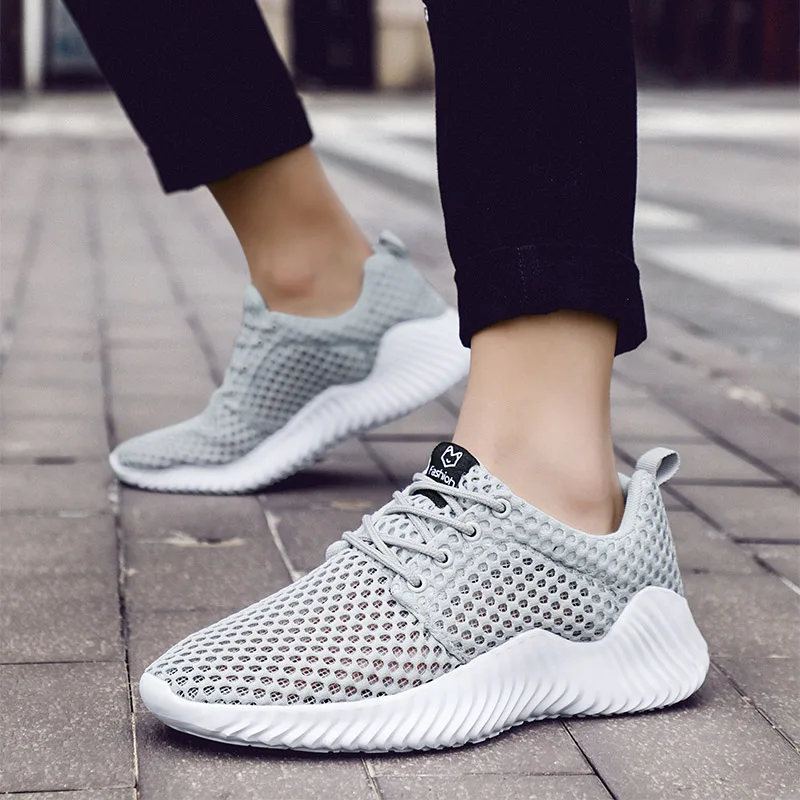 Baideng светильник Серый кроссовки Мужские дышащие Flyknit спортивная обувь для мужчин дешевые летние мужские спортивные туфли zapatillas hombre