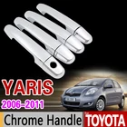 Хромированная накладка на дверную ручку для Toyota Yaris Vitz XP90 90 2006 2007 2008 2009 2010 2011, автомобильные аксессуары, Стикеры