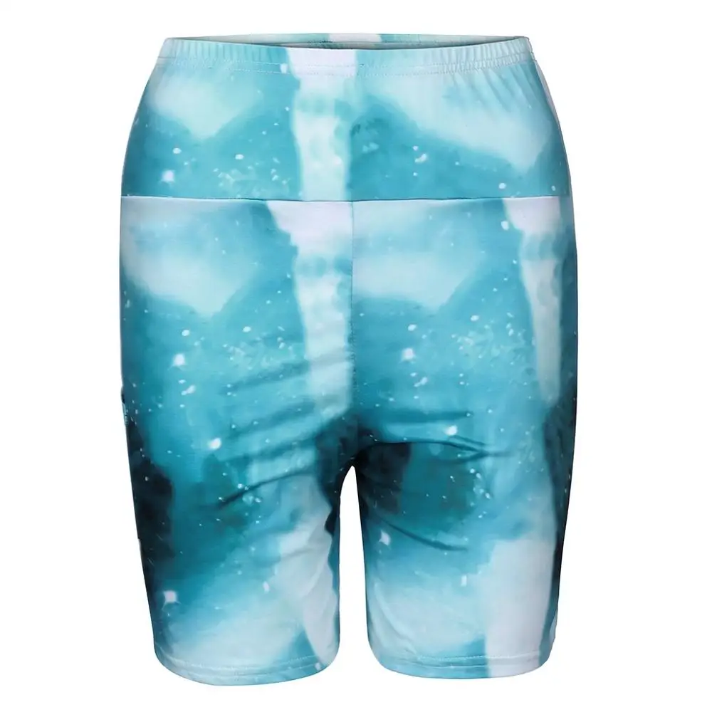 Летние женские шорты для йоги с принтом базовые спортивные Леггинсы высокой