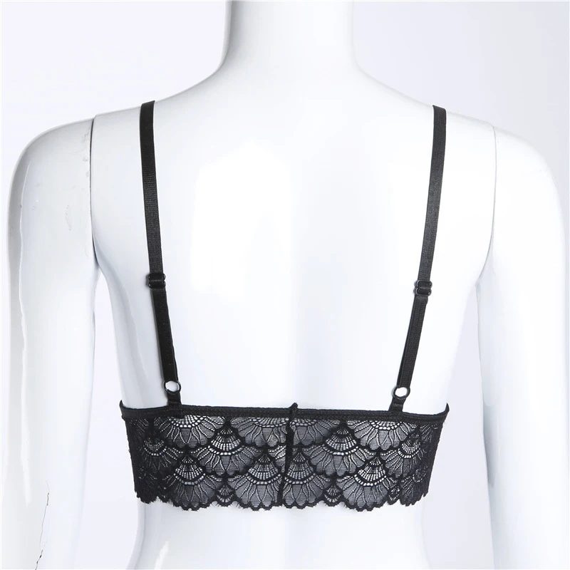 Sexy Lace Trim Bralette Jacquard Perspective Spaghetti Straps Camisoles Fashion Womens Intimates Black Tank Plus Size 3X |