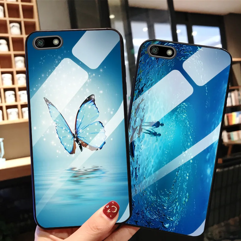 Tempered Glass Case For Huawei Honor 7A DUA-L22 Boat Shockproof Glossy Cover 5.45'' Bumper |