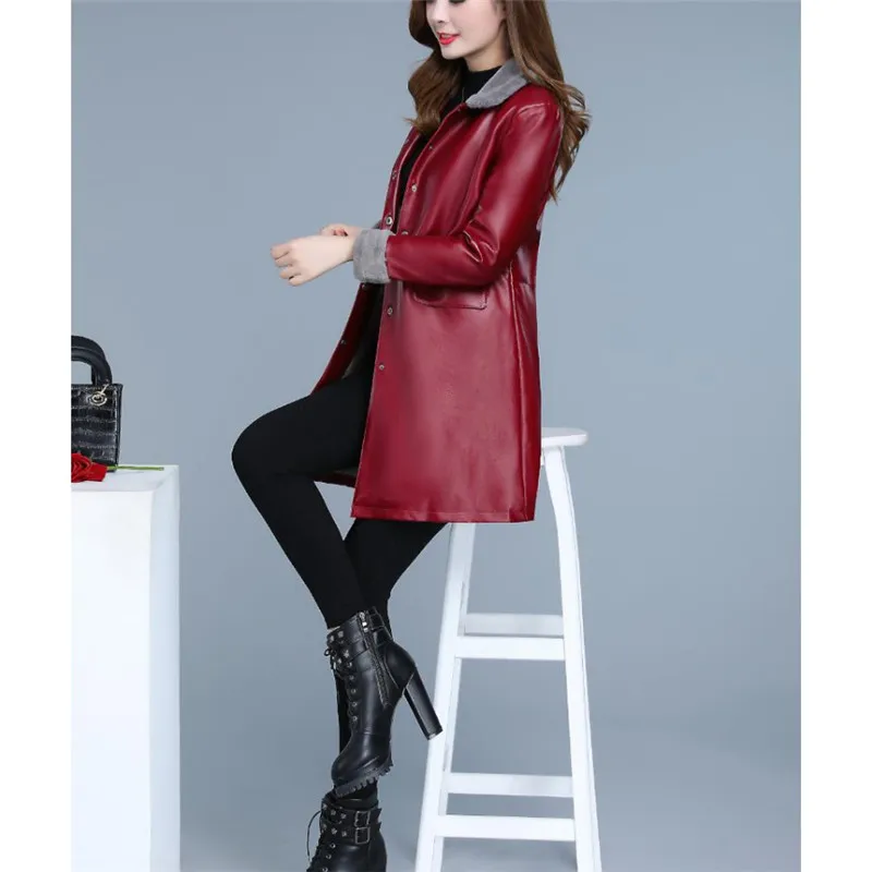 Черная кожаная куртка для женщин 2020 зимние куртки большого размера одежда XL 5XL