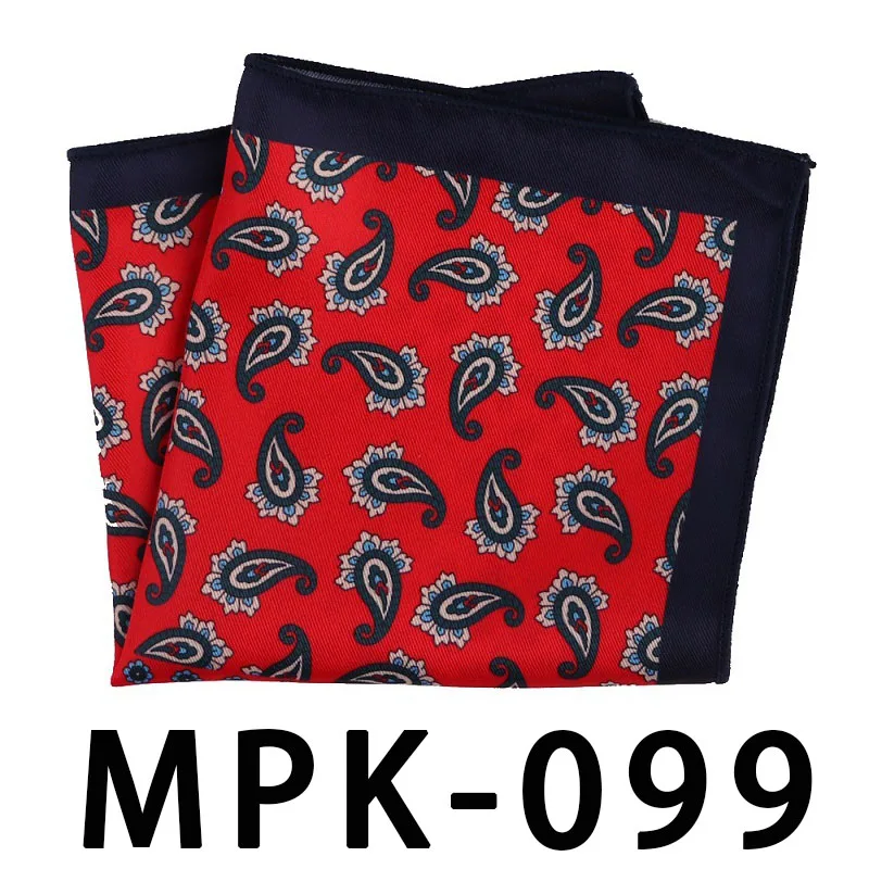MPK-99 YISHLINE отличительный мужской носовой платок Карманный квадратный шелковый человек в горошек Пейсли мужские нагрудные платки свадебные праздничные аксессуары на подарок - Цвет: MPK-99