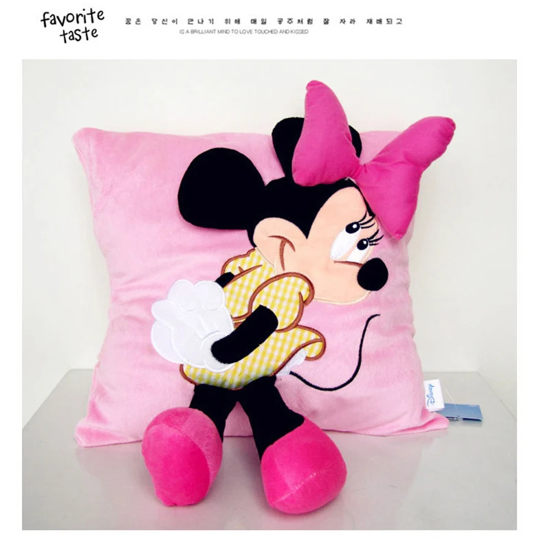 Disney 1 шт. 38X34 см 3D Дисней мультфильм Минни Микки 45 см x 45 см наволочка наполнение подарок на день рождения моющийся пружинный - Цвет: Розовый