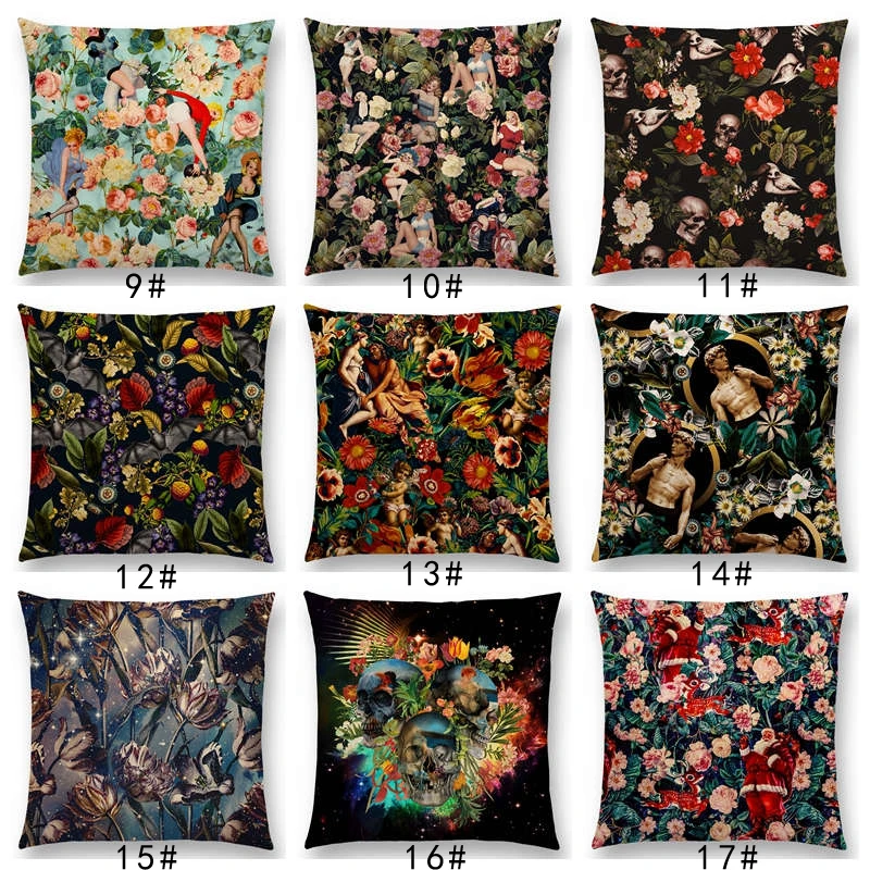 Новинка великолепный чехол для подушки с изображением прекрасного черепа цветов