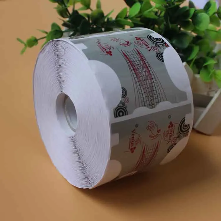 300pcs-roll 1 рулон(300/500 шт) Форма для ногтей наконечники направляющие удлинительные наклейки для акрилового УФ-геля красочные лаки для ногтей локон форма самоклеящаяся форма - Цвет: 300pcs-roll