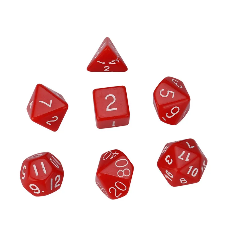 7 шт. игральные кости жемчужное зерно D4 D20 многосторонний Набор кубиков для TRPG