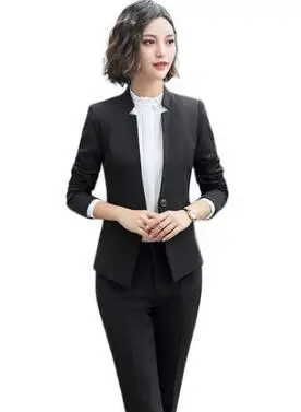 blazer and pant Модный приталенный женский пиджак с разрезом и длинным рукавом, OL Блейзер, элегантная верхняя одежда из двух частей, брючный костюм, деловая, офисная, рабочая одежда 9993 - Цвет: blazer and pant