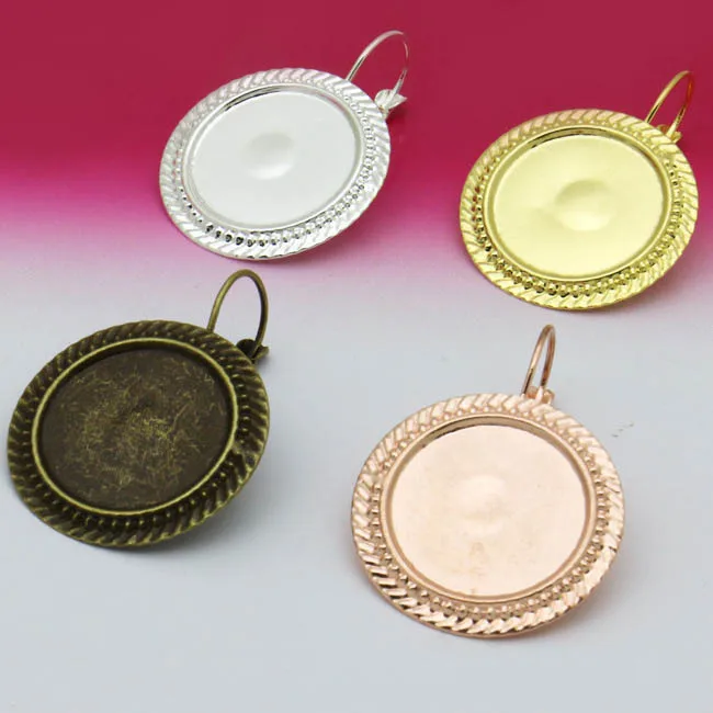 Пустая французская проволока зажим крюк серьги базы 20 мм круглый ободок из смолы