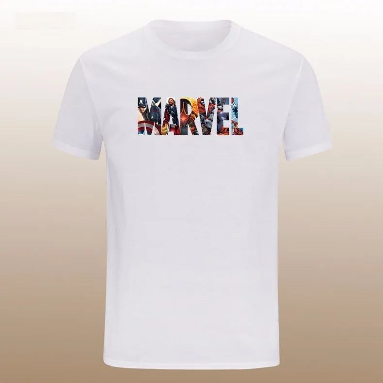Новая модная футболка MARVEL для мужчин, летний топ с принтом Мстителей, хипстерская безрукавка, femme, хип-хоп Футболка "Аниме" wo для мужчин, уличная - Цвет: white 1